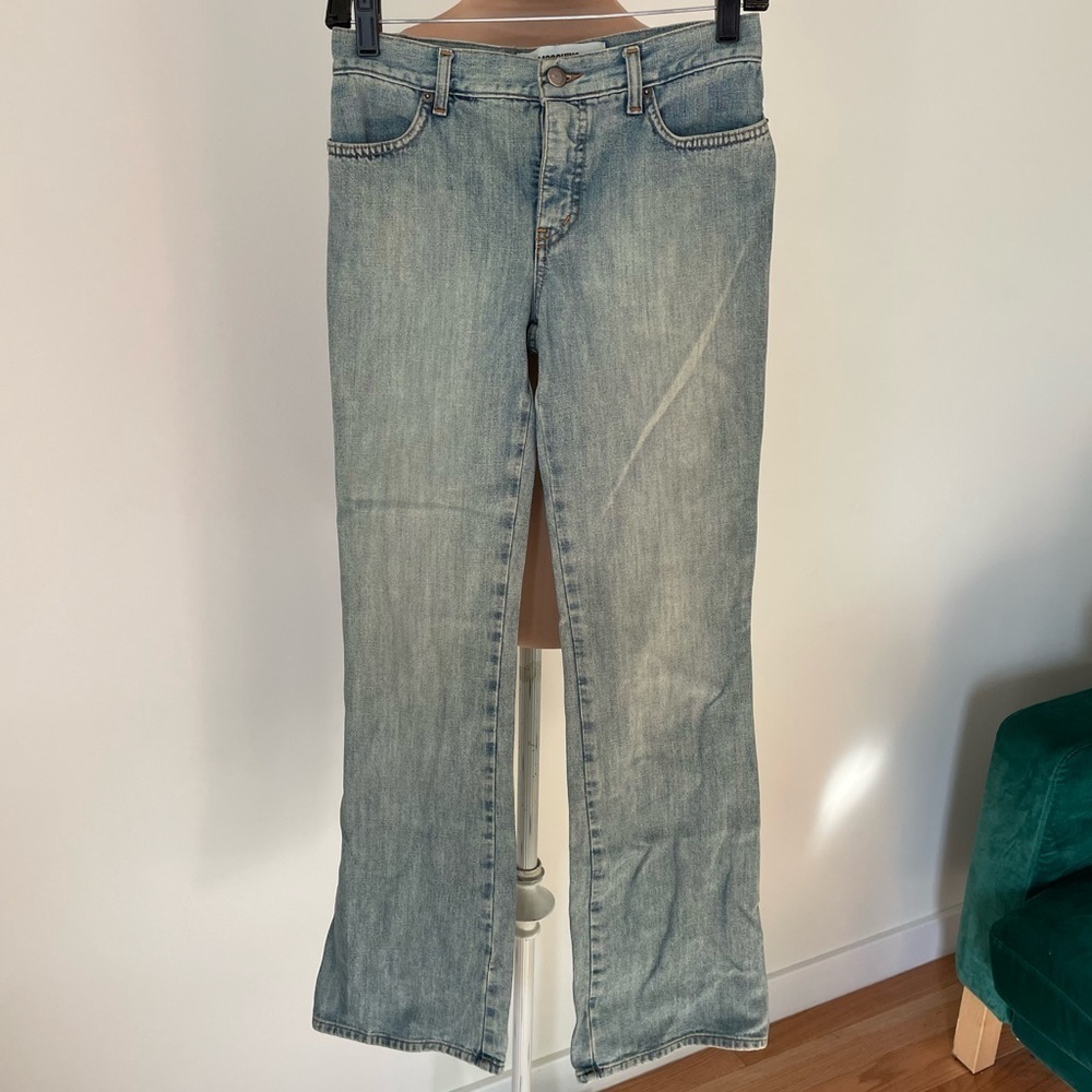 Moschino Vintage Y2K 2000s Mid Rise Light Wash Blue Bootcut Jeans EUC Size 26